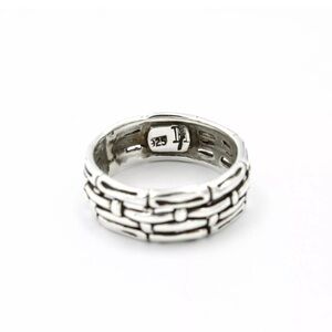 Vintage John Hardy Sterling Silver Bamboo Detailed Ring Size 8 3/4